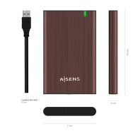 CAJA EXTERNA 2.5 ASE-2525BWN 9.5MM SATA A USB3.1 GEN1 MARRON AISENS ASE-2525BWN