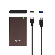 CAJA EXTERNA 2.5 ASE-2525BWN 9.5MM SATA A USB3.1 GEN1 MARRON AISENS ASE-2525BWN