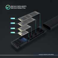 CAJA EXTERNA M.2 NGFF NVMe USB3.1 GEN2 NEGRA TOOQ TQE-2223B