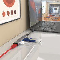 HUB USB 3.1 USB-C USB-CM-4xTIPO AH GRIS 10CM AISENS A109-0541