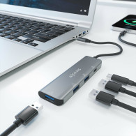 HUB USB 3.2 GEN1 5G USB-C USB-C-M-1xUSB-C-H-3xUSB-A-H GRIS 15CM AISENS A109-0762