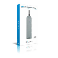 DOCK AISENS USB-C 4 EN 1 USB-C A 1xHDMI 2xUSB 1xPD GRIS 15CM ASUC-4P002-GR