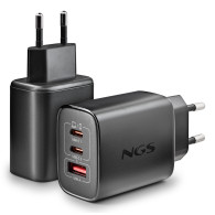 CARGADOR NGS DE PARED ULTRARRAPIDO DE 65W CON 3 PUERTOS 2USB-C + USB-A
