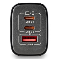 CARGADOR NGS DE PARED ULTRARRAPIDO DE 65W CON 3 PUERTOS 2USB-C + USB-A