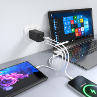 CARGADOR GaN 100W 2USB-C PD3.0 QC4.0 1USB-A QC3.0 NEGRO AISENS ASCH-100W3P052-BK