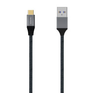 CABLE USB 3.1 GEN2 ALUMINIO 10GBPS 3A TIPO USB-CM-AM GRIS 2.0M AISENS A107-0633