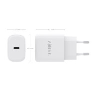 CARGADOR GaN 30W 1xUSB-C PD3.0 BLANCO AISENS A110-0975