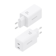 CARGADOR GaN 65W 2xUSB-C PD3.0 QC4.0 BLANCO AISENS ASCH-65W2P078-W