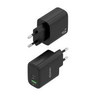 CARGADOR GAN 45W 1xUSB-C PD3.0 QC4.0 1xUSB-A QC3.0 NEGRO AISENS A110-0972
