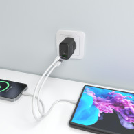 CARGADOR GAN 45W 1xUSB-C PD3.0 QC4.0 1xUSB-A QC3.0 NEGRO AISENS A110-0972