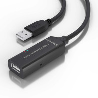 CABLE USB 2.0 PROLONGADOR CON AMPLIFICADOR TIPO AM-AH NEGRO 15M AISENS A101-0916