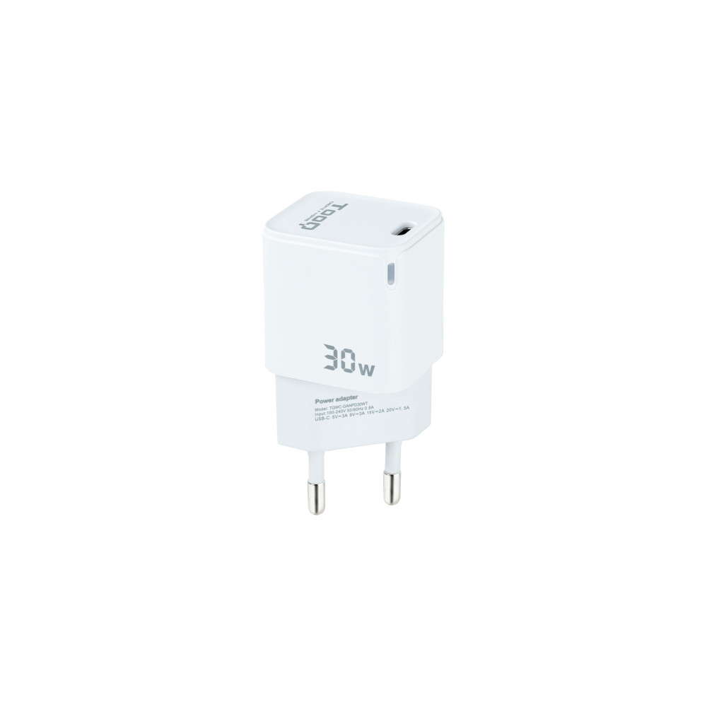 CARGADOR USB-C TOOQ PARED GAN USB-C PD 30W TQWC-GANPD30WT