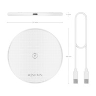 CARGADOR INALAMBRICO USB-C 15W PARA MOVIL BLANCO AISENS ASCH-15W1WC057-W