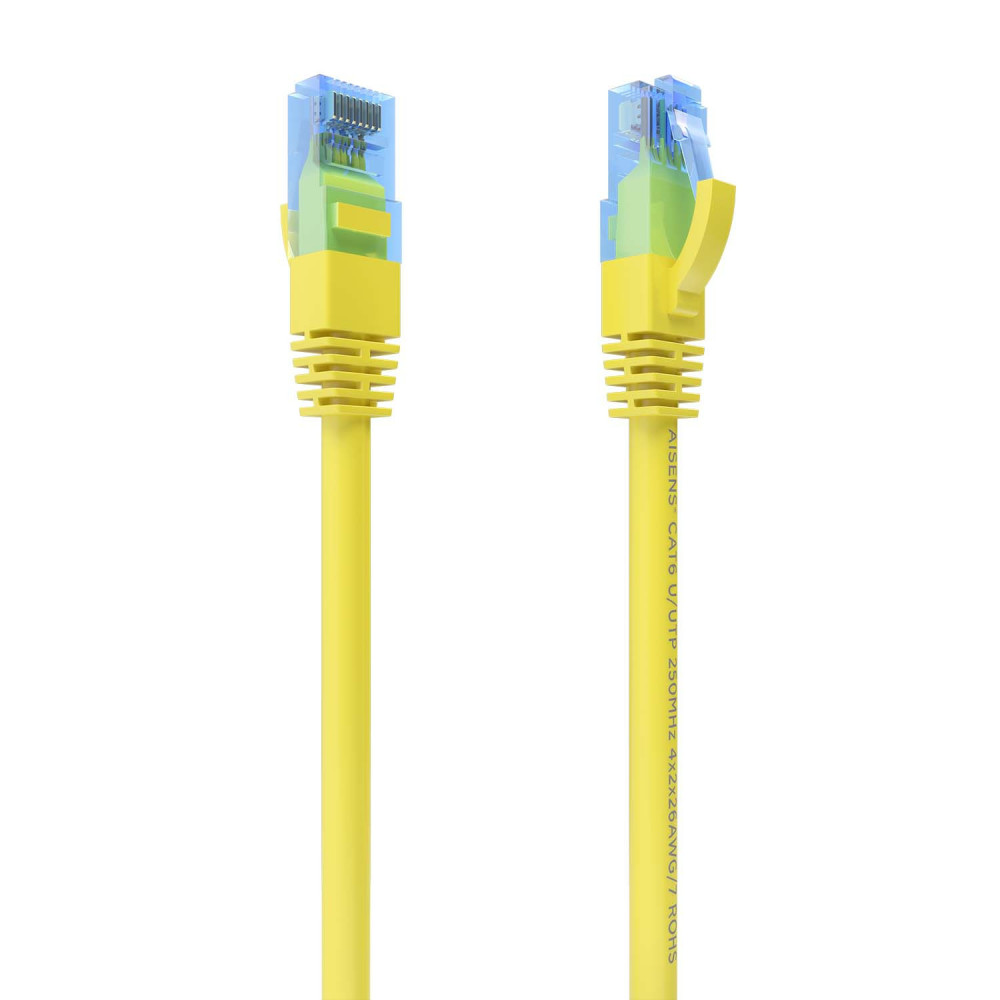 CABLE RED LATIGUILLO RJ45 CAT.6 UTP AWG26 CCA AMARILLO 0.5M AISENS A135-0831