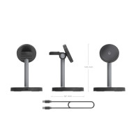CARGADOR INALAM 3 EN 1 MOVIL APPLE WATCH AURICULA NEGRO AISENS ASCH-15W3WC066-BK
