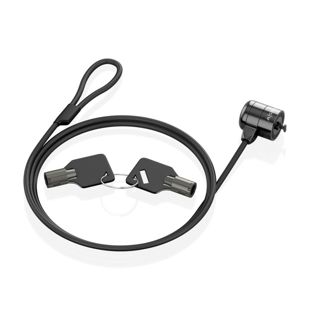 CABLE SEGURIDAD CERRADURA DE LLAVE PORTATIL 1.5M AISENS ASLK-D40K04-BK
