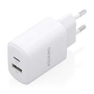CARGADOR GaN 30W 1xUSB-C PD3.0 QC4.0 1xUSB-A QC3.0 BLANCO AISENS A110-0977