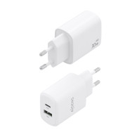 CARGADOR GaN 30W 1xUSB-C PD3.0 QC4.0 1xUSB-A QC3.0 BLANCO AISENS A110-0977
