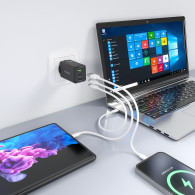 CARGADOR GAN 65W 2USBC PD3.0 QC4.0 1USB-A QC3.0 NEGRO AISENS ASCH-65W3P073-BK