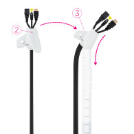 ORGANIZADOR DE CABLES FLEXIBLE 25MM 3 M BLANCO NANOCABLE 10.36.0003-W