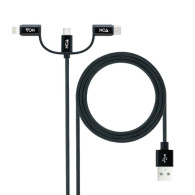 CABLE USB 3 EN 1 USB-A A USB-C/MICRO/LIGHTNING 1 M NANOCABLE 10.01.3200