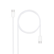 CABLE USB-C 2.0 60W 3A USB-C M-USB-C M 1 M NANOCABLE 10.01.6001-CO