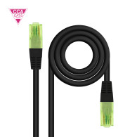 CABLE RED CAT.6 UTP AWG26 CCA NEGRO 25 CM NANOCABLE 10.20.1400-L25-BK