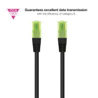CABLE RED CAT.6 UTP AWG26 CCA NEGRO 25 CM NANOCABLE 10.20.1400-L25-BK