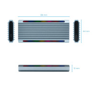 CAJA EXTERNA M.2 NGFF NVMe USB3.1 GEN2 USB-A RGB GRIS TQE-2221G