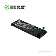 CAJA EXTERNA M.2 NGFF NVMe USB3.1 GEN2 USB-A RGB GRIS TQE-2221G