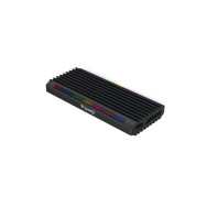 CAJA EXTERNA M.2 NGFF NVMe USB3.1 GEN2 USB-C RGB NEGRO TQE-2222B