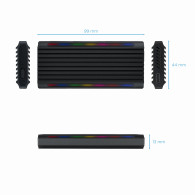 CAJA EXTERNA M.2 NGFF NVMe USB3.1 GEN2 USB-C RGB NEGRO TQE-2222B