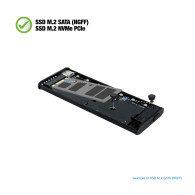 CAJA EXTERNA M.2 NGFF NVMe USB3.1 GEN2 USB-C RGB NEGRO TQE-2222B