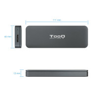 CAJA EXTERNA M.2 SSD NGFF TOOQ USB3.1 GEN1 GRIS TQE-2281G
