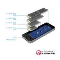 CAJA EXTERNA M.2 SSD NGFF TOOQ USB3.1 GEN1 GRIS TQE-2281G