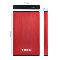 CAJA EXTERNA 2.5 TOOQ 95 MM SATA USB 3.0 3.1 GEN1 ROJA TOOQ TQE-2527R