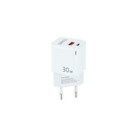 CARGADOR USB-C TOOQ PARED GAN USB-C PD + USB-A QC 30W TQWC-GANQCPD30WT