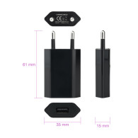 CARGADOR USB NANOCABLE MINI PARED 5V-1A NEGRO 10.10.2002