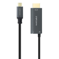 CABLE CONVERSOR USB-C-M A HDMIV2.1 8K60HZ USB-C PD100W 1.8M NANOCABLE 10.15.5182