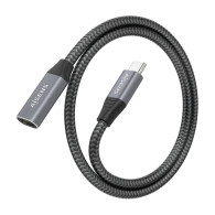 CABLE USB 3.2 GEN2x2 ALU 8K30HZ 5A 100W USB-C-M-C-H GRIS 0.5M AISENS A107-0760