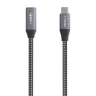 CABLE USB 3.2 GEN2x2 ALU 8K30HZ 5A 100W USB-C-M-C-H GRIS 0.5M AISENS A107-0760