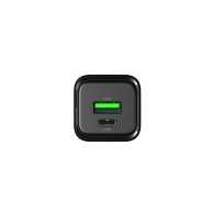 CARGADOR GAN 25W 1XUSB-C PD3.0 1XUSB-A QC3.0 NEGRO COOLBOX COO-CUP-25CA-B
