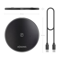 CARGADOR INALAMBRICO USB-C 15W PARA MOVIL NEGRO AISENS ASCH-15W1WC058-BK