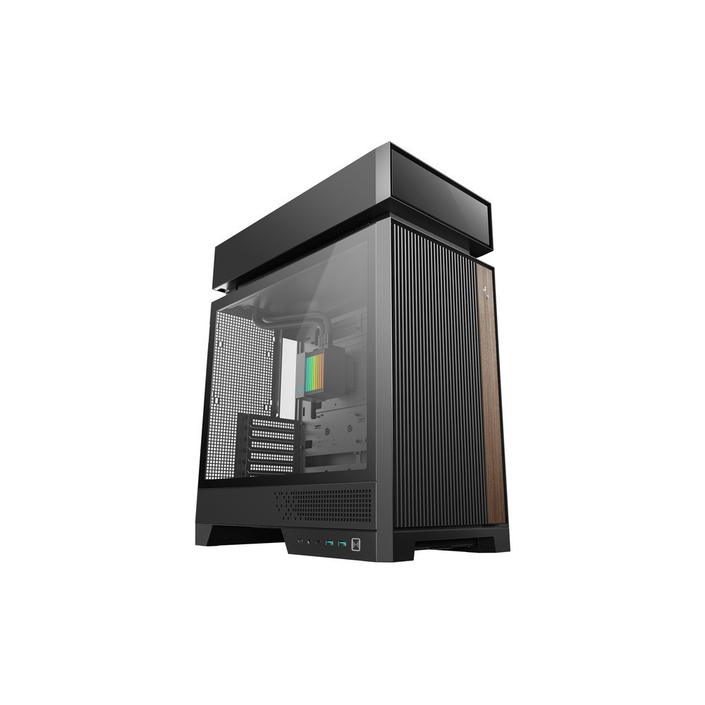 CAJA ATX SEMITORRE DEEPCOOL CL6600 WH CRISTALTEMPLADO RGB NEGRA Y MADERA