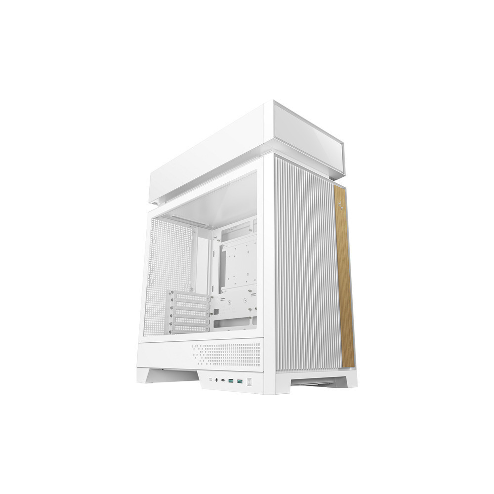 CAJA ATX SEMITORRE DEEPCOOL CL660 WH CRISTALTEMPLADO ARGB BLANCA Y MADERA