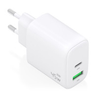 CARGADOR GAN 45W 1xUSB-C PD3.0 QC4.0 1xUSB-A QC3.0 BLANCO AISENS A110-0971