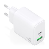 CARGADOR GAN 45W 1xUSB-C PD3.0 QC4.0 1xUSB-A QC3.0 BLANCO AISENS A110-0971
