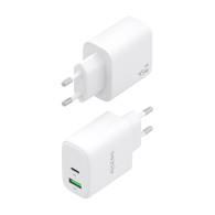 CARGADOR GAN 45W 1xUSB-C PD3.0 QC4.0 1xUSB-A QC3.0 BLANCO AISENS A110-0971