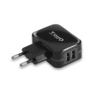 CARGADOR USB TOOQ PARED 2xUSB 3.4 A(TOTAL) AI-TECH NEGRO TQWC-1S02