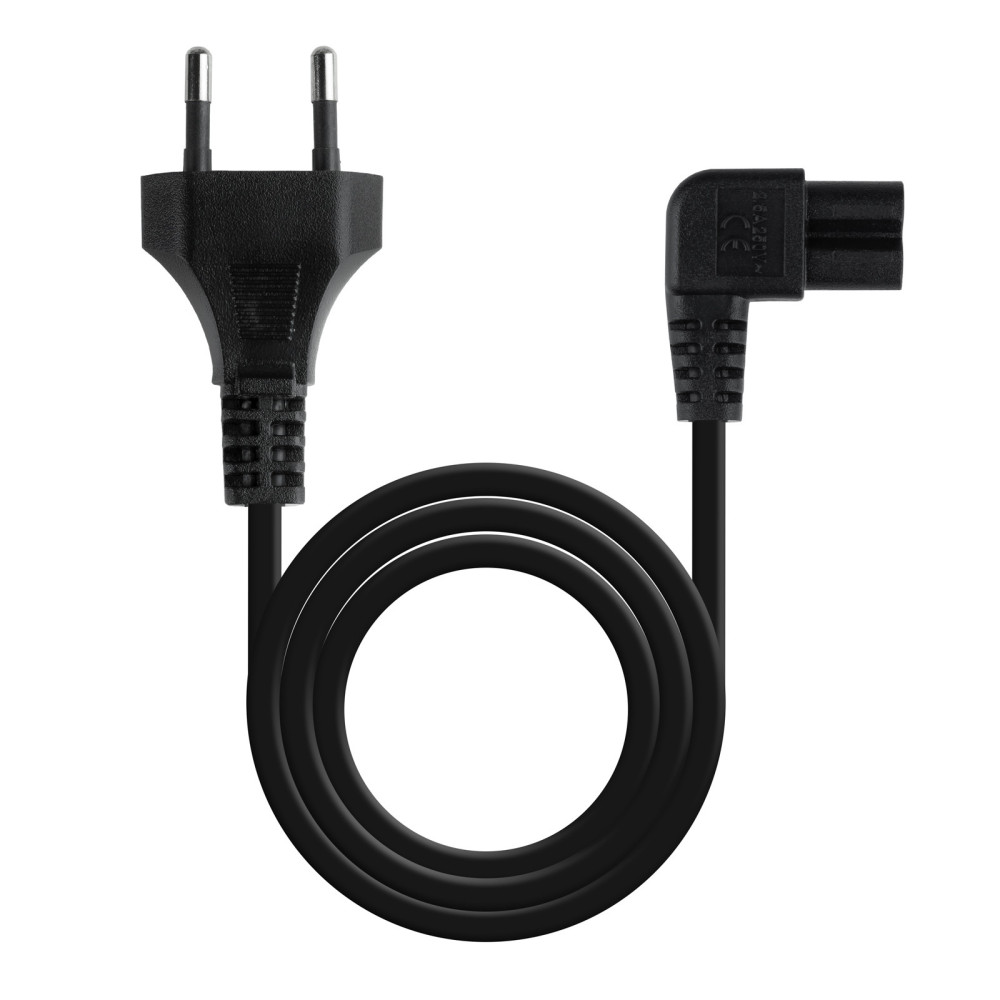 CABLE ALIMENTACION CEE7 16 M-C7 H(ACODADO) 3M NEGRO NANOCABLE 10.22.0503